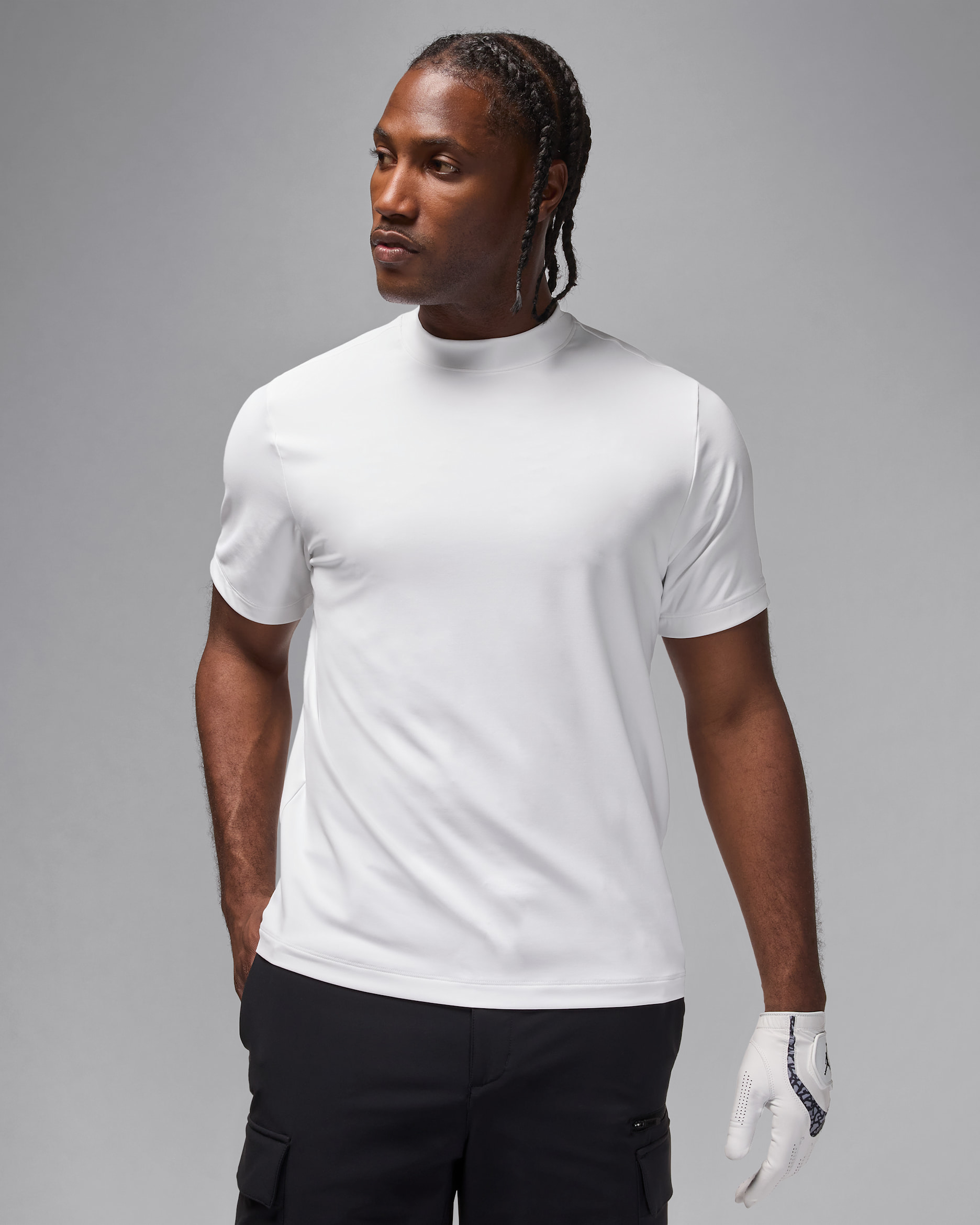 Jordan Sport Men's Mock-Neck Golf T-Shirt. Nike NL